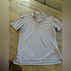 Peter Millar Striped Blue and White Men's Shirt